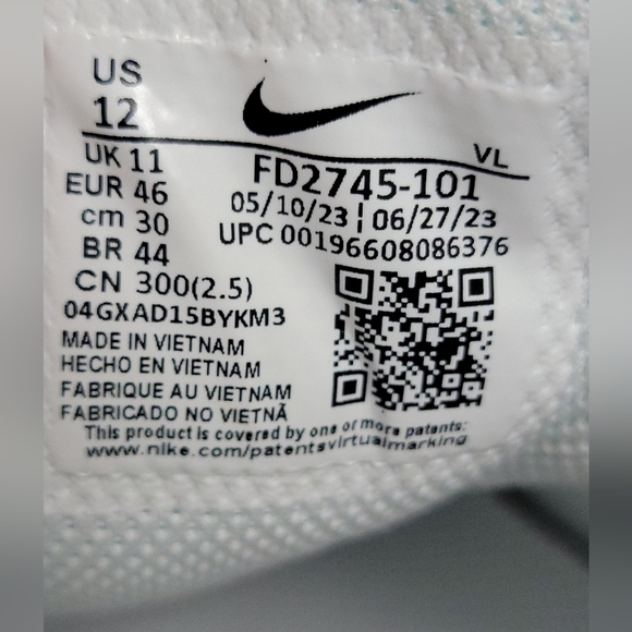 Nike Alpha Huarache Elite 4 White Black Baseball Cleats FD2745-101 Men Sz 12 New - Picture 4 of 8